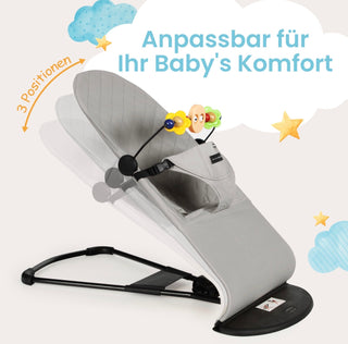 Babywippe ab Geburt – klappbar, ergonomisch & mit Spielbogen | RockerBaby®