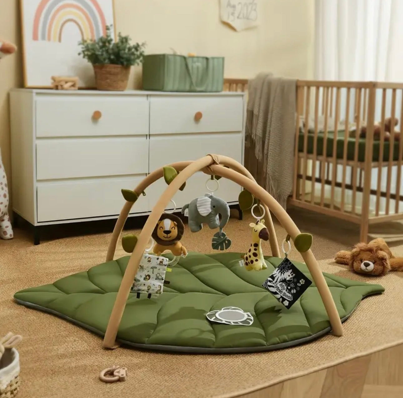 Baby Krabbeldecke Rund 85 Cm – Sensorische Spielmatte Mit 5 Förderzonen (ab 0 Monate)