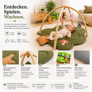 RockerBaby® Babygym Wald – Fördert spielerisch Motorik & Sinne ab Geburt